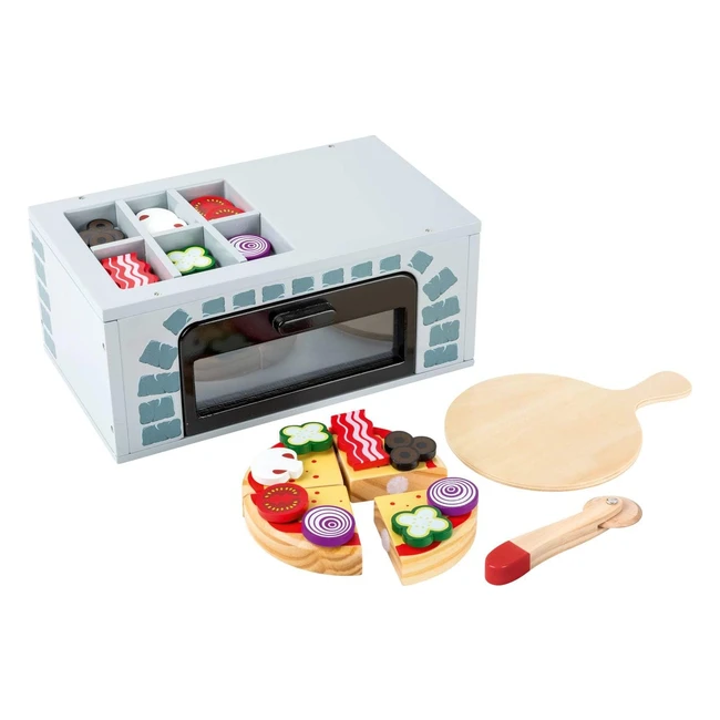 Small Foot 11204 Forno per Pizza a Legna - Ideale per Cucine per Bambini - Pizza Piatto e Sartoria - A partire da 3 anni