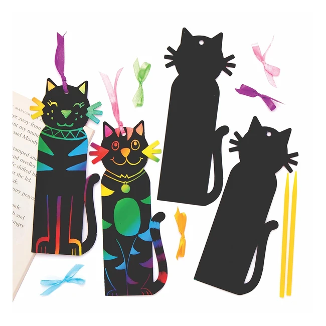 Segnalibri Scratch Art Gatto - Baker Ross AT798 - Confezione da 10 assortiti