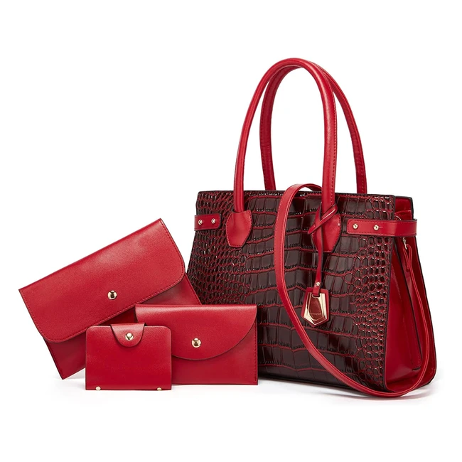 Sac à main femme Vigetamou - Bandoulière, Cabas, Multipoches - Faux cuir crocodile - Réf. 12345