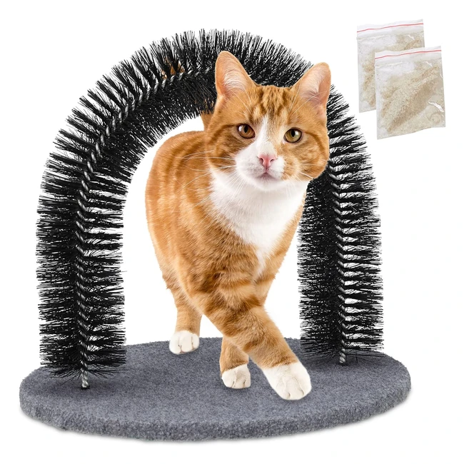 Arco massaggiatore per gatti Relaxdays - Modello 2 in 1 con setole per peli di varie lunghezze