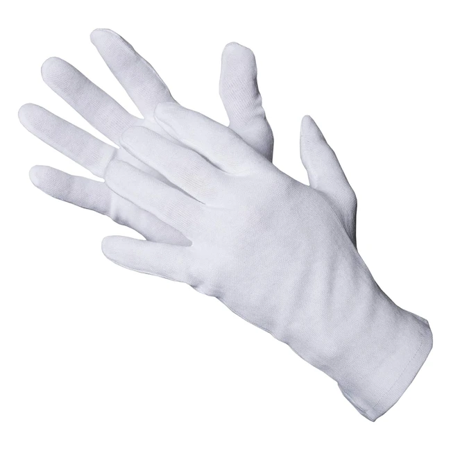Guanti in Cotone Jah 801 - 12 Paia, Bianco, Taglia 10