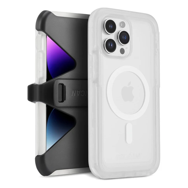 Custodia magnetica Pelican Voyager per iPhone 14 Pro Max - Protezione militare antigiallo - Supporto cintura