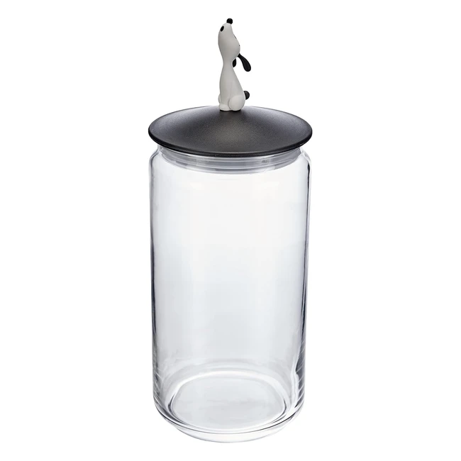 Contenitore per cibo per cani Alessi Luljar AMMI21-B - Vetro e resina termoplastica - Nero