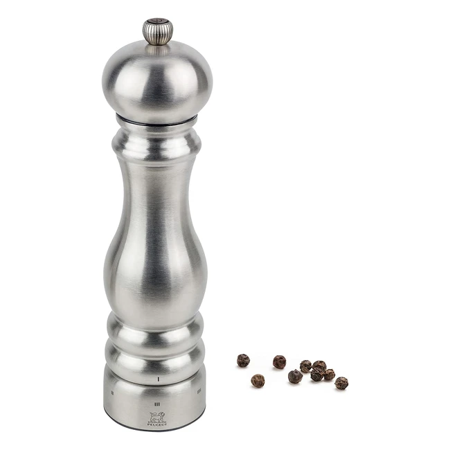 Molinillo de Pimienta Peugeot Paris, Acero Inoxidable Gris, Ref. 12345, Molienda Ajustable