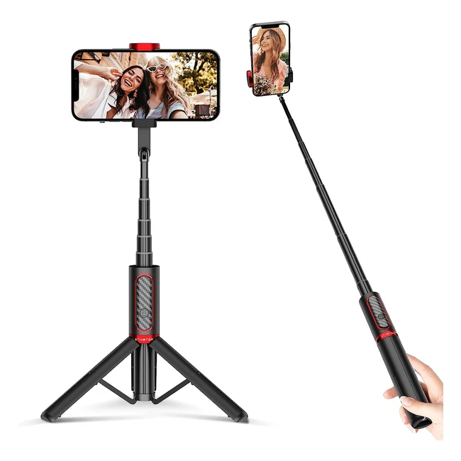 Atumtek Selfie Stick Tripod 3-in-1 Aluminum Bluetooth - iPhone 1313 Pro1211 ProXS MaxXSXRX87 Samsung Huawei LG Google Sony - Red