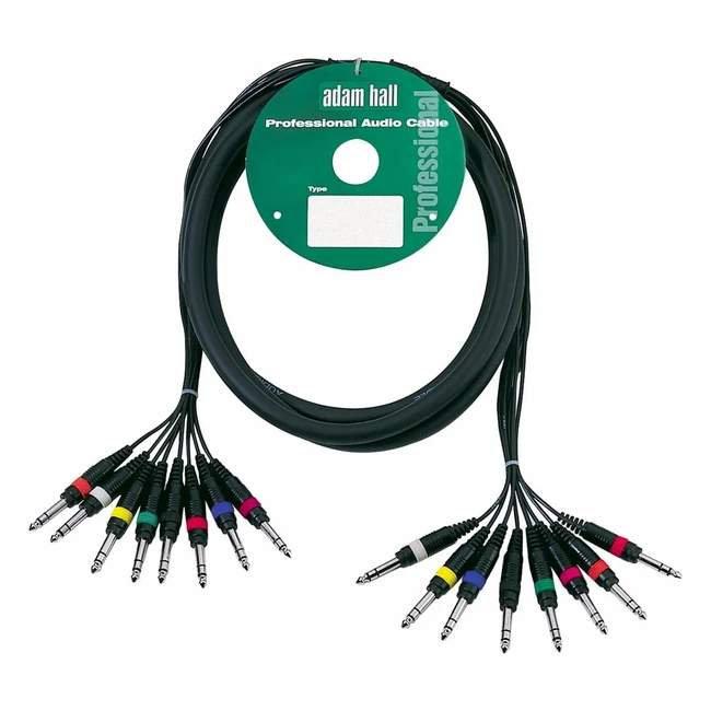 Câble multipaire Adam Hall 3 Star L8 VV 0300 - 8 x Jack 6.35mm TRS stéréo vers 8 x Jack 6.35mm TRS stéréo 3m