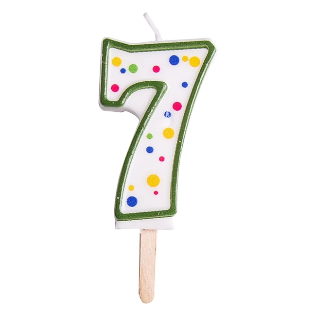 Vela PME número 7 verde, tamaño grande - ¡Decora tus pasteles con estilo!