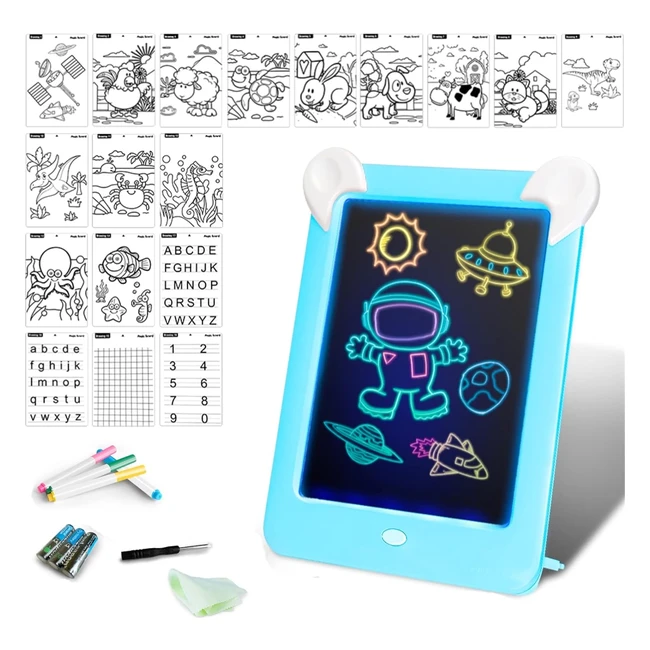 Pizarra Mágica Infantil 3D con Luz LED - Juguete Educativo Creativo - Regalo para Niños y Niñas