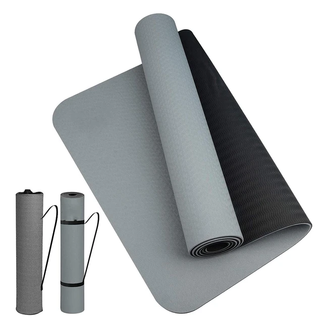 Tappetino Yoga Ecologico TPE M MU - Antiscivolo, Alta Densità, Impermeabile - 183x61x06 cm