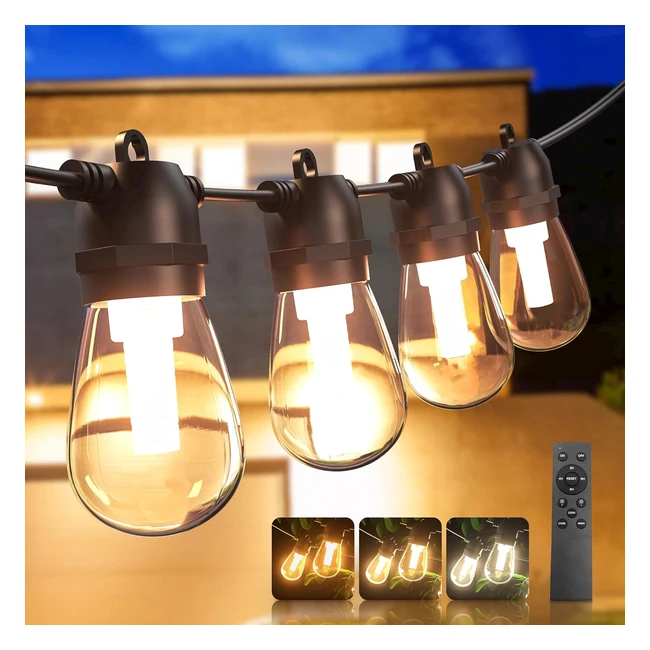 Guirlande Lumineuse Extérieure 30m - Guinguette LED 30 Ampoules - Décoration Mariage Jardin Anniversaire - Étanche