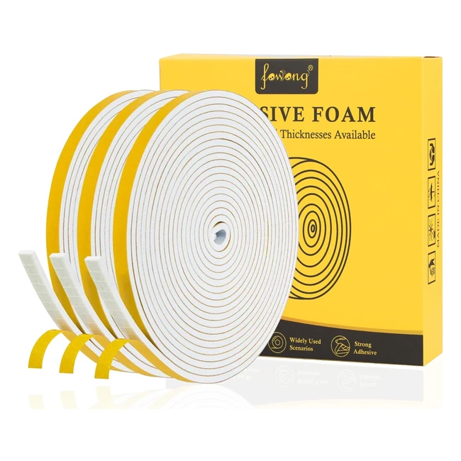 Joint isolation fentre porte adhsif phonique 6mm x 3mm x 15m - Fowong