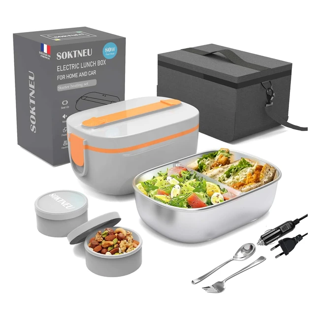 Gamelle Chauffante 80W 3 en 1 Haute Puissance Lunch Box Electrique