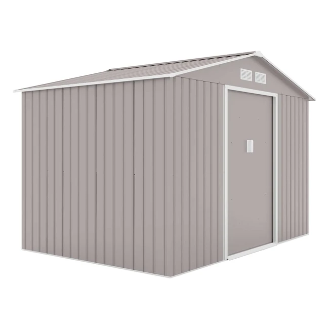 Hattoro S200 XXL Metall Geräteschuppen 277 cm x 191 cm x 192cm mit Satteldach in Hellgrün