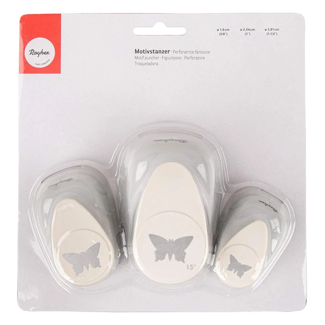 Juego de Troqueladoras Mariposas Rayher 16cm254cm381cm - Pack 3 uds