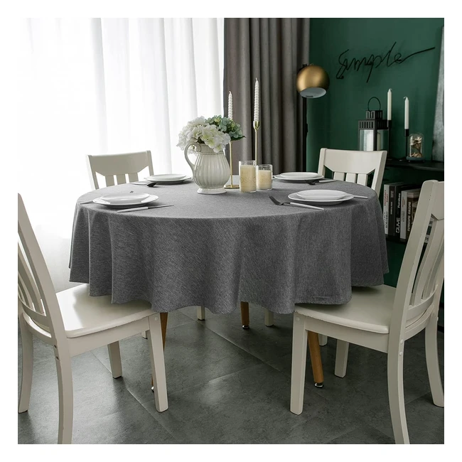 Tovaglia Antimacchia Grigio Scuro 120cm - Protezione Tavolo - Effetto Lino - Alta Qualità