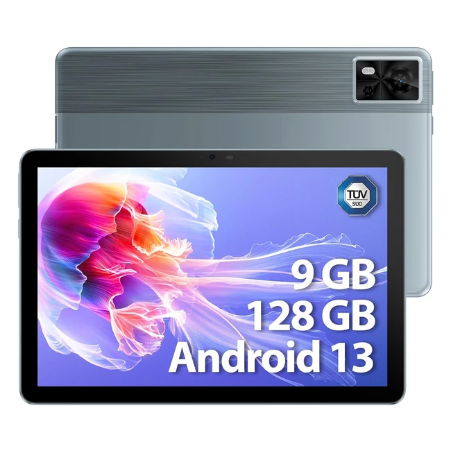 Tablette Doogee T10E Android 13 10.1 pouces 9Go RAM 128Go ROM 1To TF 6580mAh Octa-Core 4G Dual SIM WiFi GPS Gris