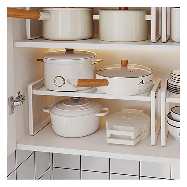 Étagère de cuisine en métal avec tapis antidérapant - Rangement pour placard - Organiseurs pour ustensiles - Marque HQAHNEKME