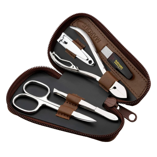 Marqus Solingen Nagelset für Männer und Frauen, 5-teilig, Maniküre-Set für unterwegs