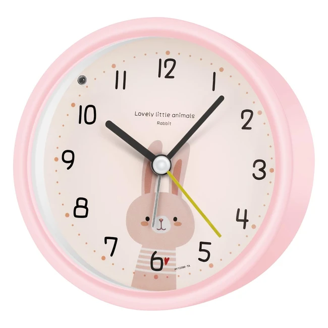 Socico Sveglia Bambini Ragazzi Ragazze - Silenziosa e Luminosa - Design a Cartoni Animati - Rosa