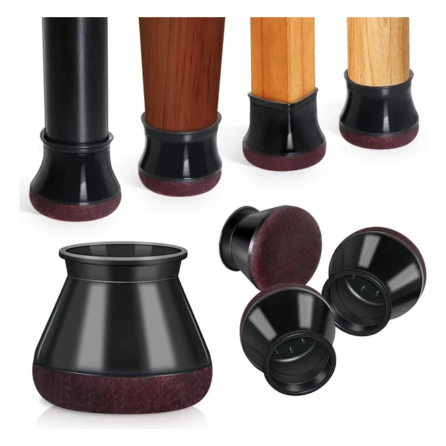 Protector Patas Sillas - 16 Piezas Silicona Tapas de Piernas de Silla con Almohadilla de Fieltro Engrosada