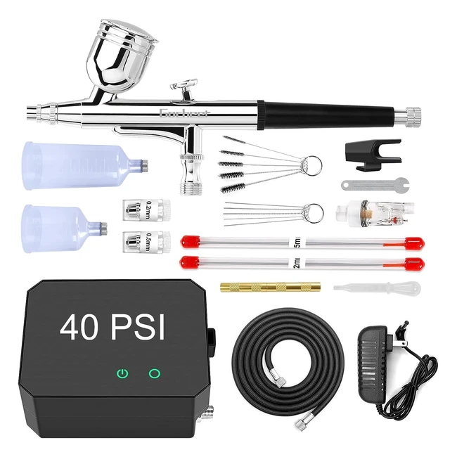 Gocheer Aerografo Professionale 40psi Multifunzione - Verniciare, Decorazione di Torte, Trucco, L'Artigianato, Unghie, Tatuaggio