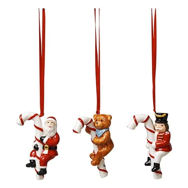 Ensemble de 3 ornements en forme de sucre d'orge Villeroy & Boch - Décoration de Noël rétro