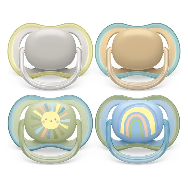 Philips Avent Ultra Air Soother - Breathable Baby Soothers (4-Pack) - Model SCF08565