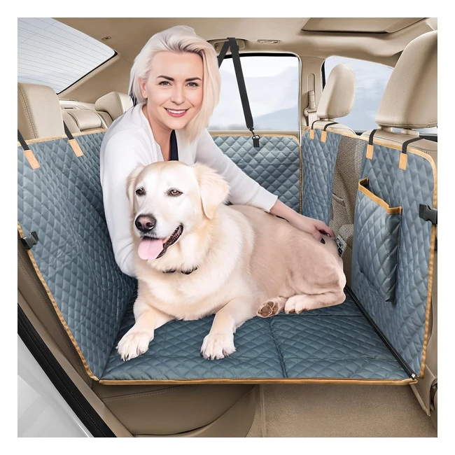 Protection Voiture Chien Siège Arrière avec Planche en Bois Solide - Résistant, Imperméable - Convient à Tous les Types de Voitures - Gris