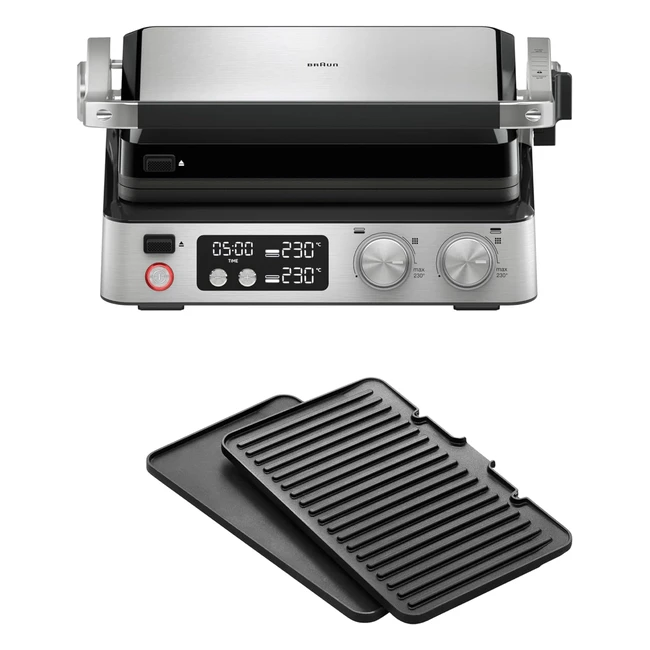 Braun Multigrill 7 CG 7040 Kontaktgrill - Grill & Flachplatten - Spülmaschinenfest - Schwarzedelstahl