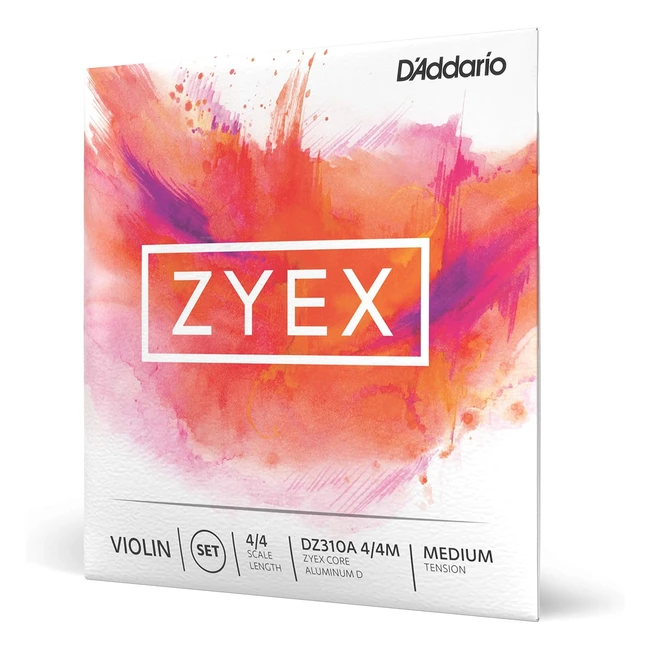 Set Corde D'Addario Zyex per Violino 44, Tensione Media, Corda D in Alluminio