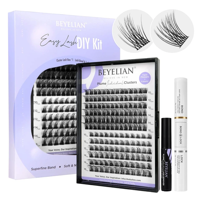 Kit de Pestanas Beyelian D Curl 156 pcs - Aplicador y Removedor - Facil de Aplicar en Casa
