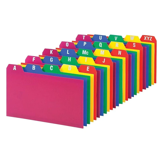 Oxford Poly Index Card Guide Set - 3x5 Inches - AZ 15 Inch Cut Tabs - Assorted Colors - 25 per Set - 73153