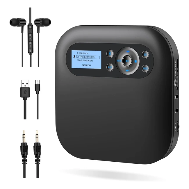 Reproductor CD Portátil Desobry - Bluetooth, Altavoces, Recargable