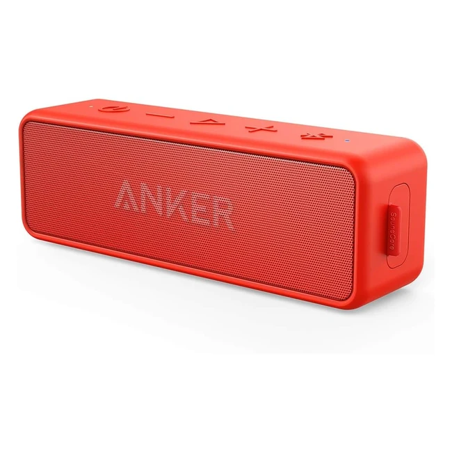 Anker Soundcore 2 Portable Bluetooth Speaker - 12W Stereo Sound, BassUp, IPX7 Waterproof - 24H Playtime