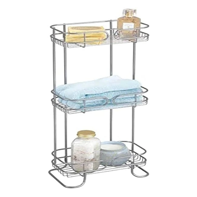 iDesign Neo Portaoggetti Doccia - Mensola Bagno in Metallo con 3 Ripiani - Argento