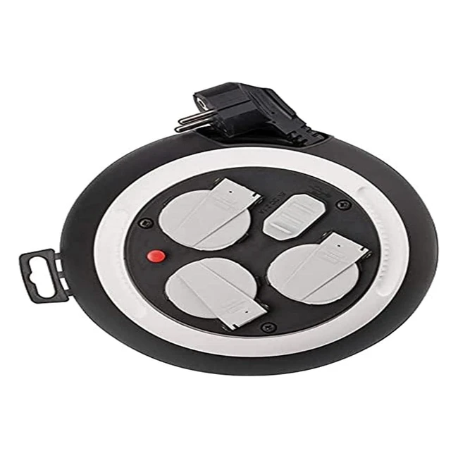 Enrollacables doméstico Brennenstuhl Comfortline con 4 enchufes y USB - Cable de 3m