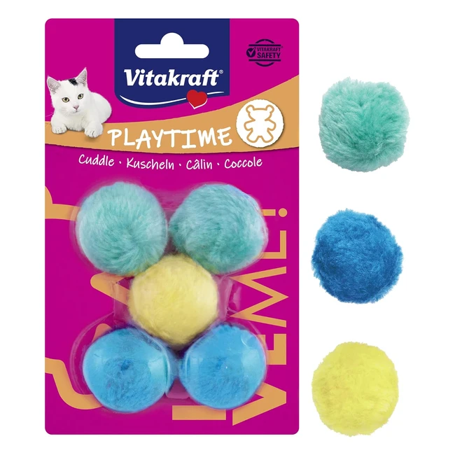 Vitakraft 5 Palline Pelucche per Gatto - Stimolazione e Divertimento Assicurati!