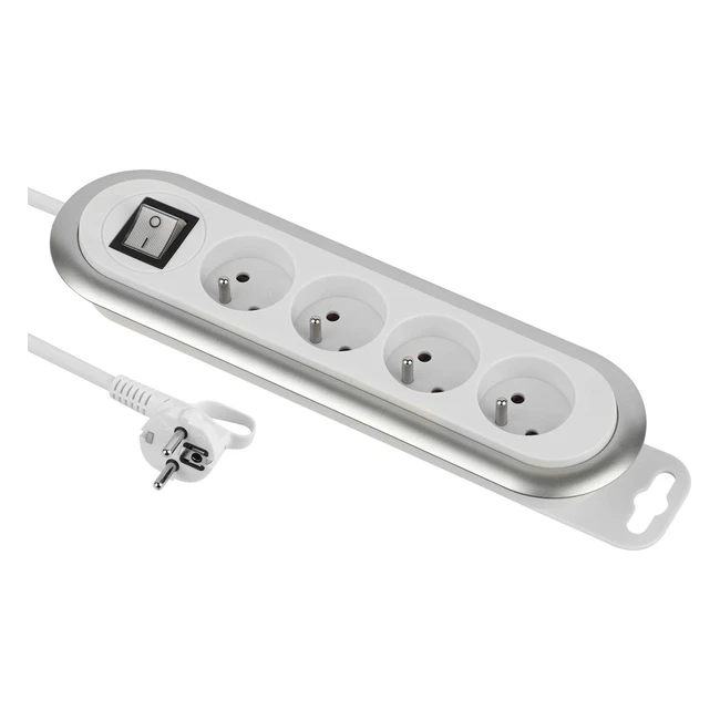 Bloc multiprise électraline 30940 - 4 prises enrouleur de câble - interrupteur - fiche plate