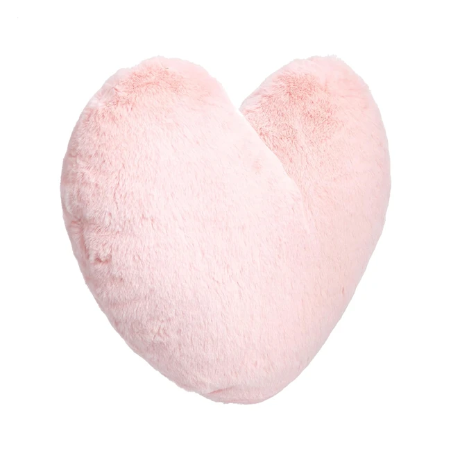 Amazon Basics Dekokissen Peony Pink Heart 45cm x 41cm, Kinderkissen für Mittagsschlaf, Reisen und Spielen