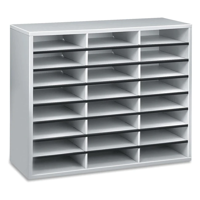 Organizzatore Fellowes 25041 in legno grigio con 24 compartimenti - Organizza e memorizza facilmente le tue lettere e documenti