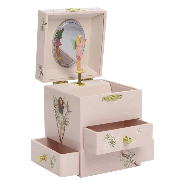 Boîte à bijoux musicale Trousselier, cadeau idéal jeune fille, phosphorescent, musique Rhapsodie de Rachmaninov, couleur ivoire