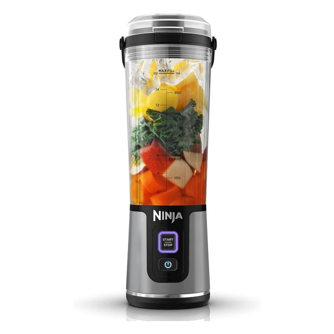 Blender portable Ninja Blast 530 ml - Sans fil, puissant et rechargeable - Idéal pour smoothies, shakes protéinés et glaçons