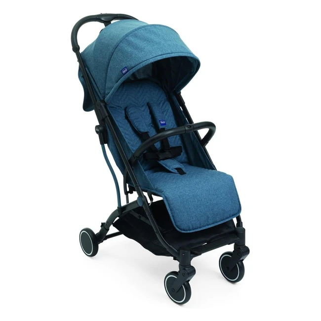 Poussette Canne Bébé Chicco Trolley Me - Ultra Légère, Compacte et Inclinable - Bleu