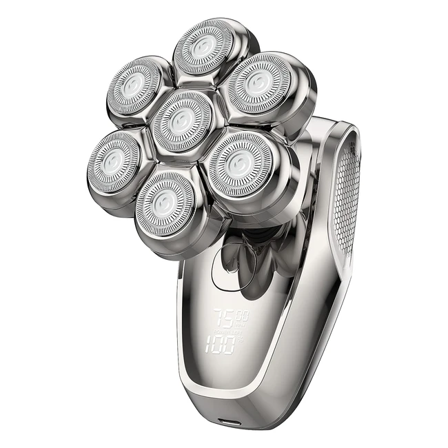 Afeitadora Eléctrica de Cabeza para Hombres Calvos - Maquinillas de Afeitar Eléctricas Wet&Dry Impermeable - Afeitadoras Rotativas 7D para Cabeza y Rostro - Afeitadora para Hombres Calva con Carga Tipo C
