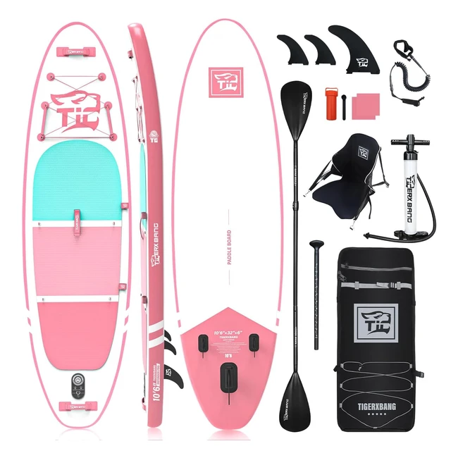 TigerxBang SUP Gonfiabile 10x787 cm - Stand Up Paddle Board con Accessori Premium