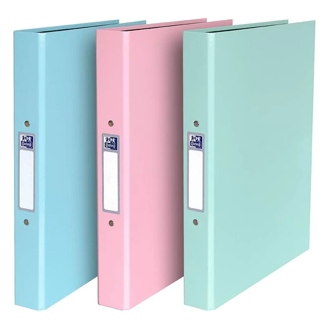 Oxford A4 Pastel Colours 2 O-Ring Binder Pack - Durable & Stylish