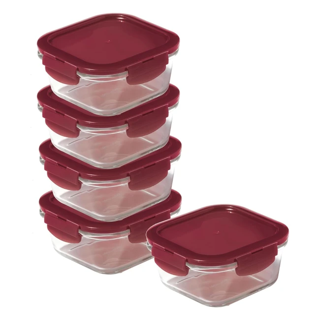 LocknLock Eco OvenGlass Glass Food Containers Set of 5 - Airtight Leakproof Storage