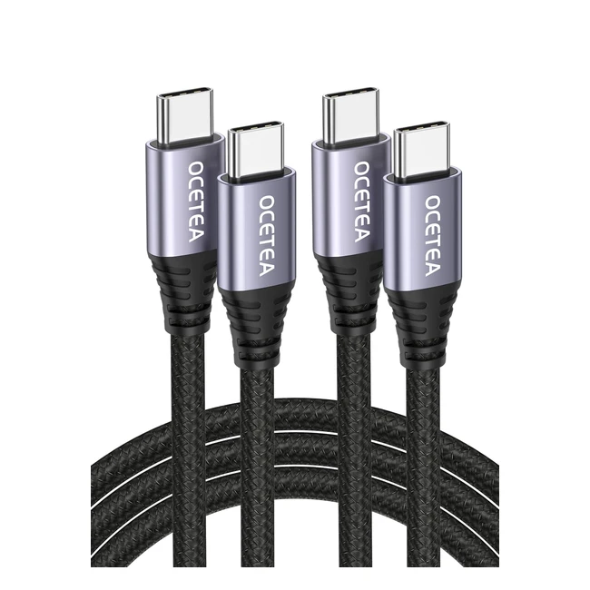 Cavo USB C 2 Pezzi 2m 60W - Ricarica Rapida per iPhone 15 Pro Max, MacBook Pro, Galaxy S23, Huawei P50 - Ocetea