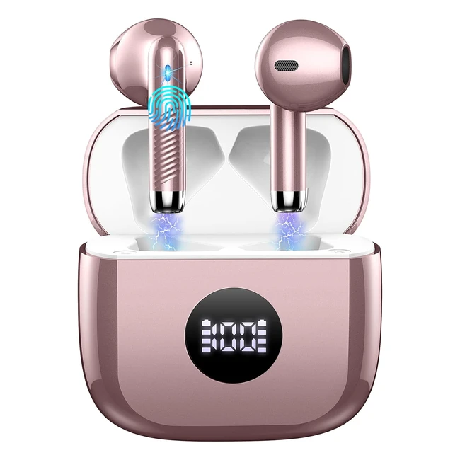 Wireless Earbuds Bluetooth 53 In-Ear | ENC Noise Cancelling Mic | 40H Playtime | Hifi Stereo | IP7 Waterproof