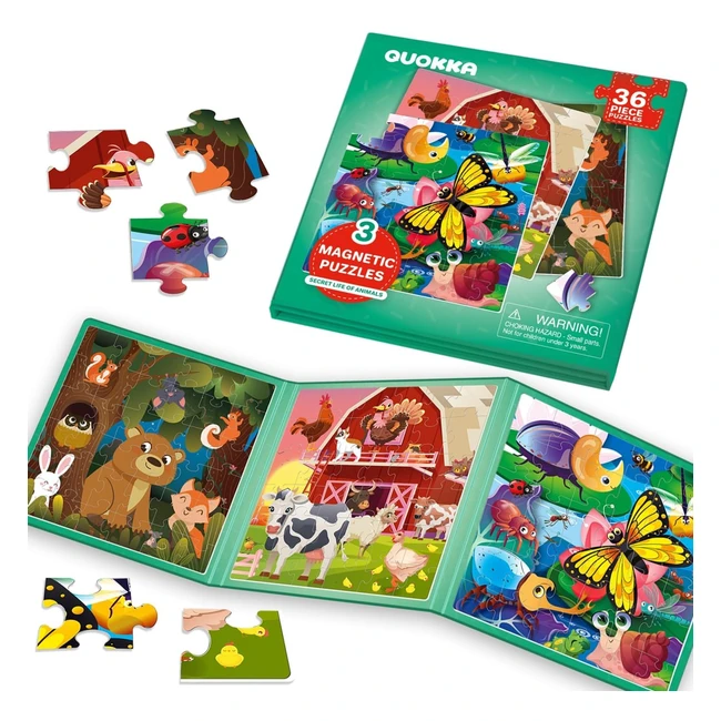 Quokka Gioco Magnetico 2-3 Anni Puzzle 24 Pezzi - Occupazione Aereo Bambini 3-5 - Regalo Viaggio